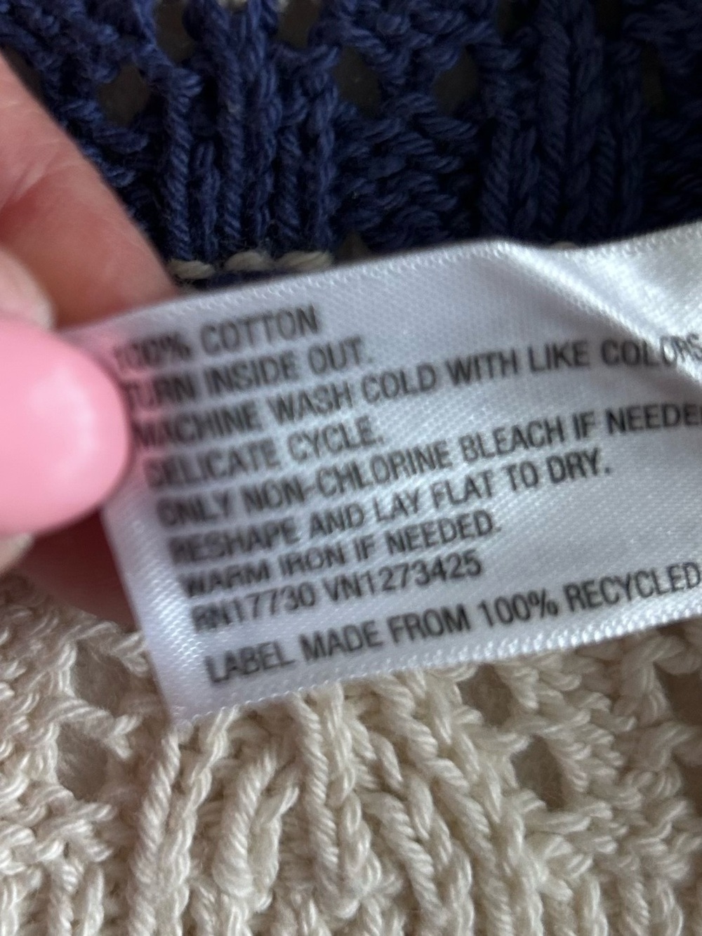 Cream Airy Open-Knit Lightweight Sweater Coastal Cottagecore Beachy Medium - Picture 11 of 14